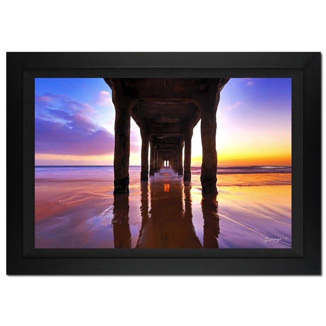 Jongas, "Pier Blossom" Framed Limited Edition Photograph on Canvas, Numbered and Hand Signed with: Pier Blossom is a limited edition giclee on canvas by photographer Jongas, numbered and hand signed by the artist. The piece comes custom framed and includes Letter of Authenticity. Measures approxima