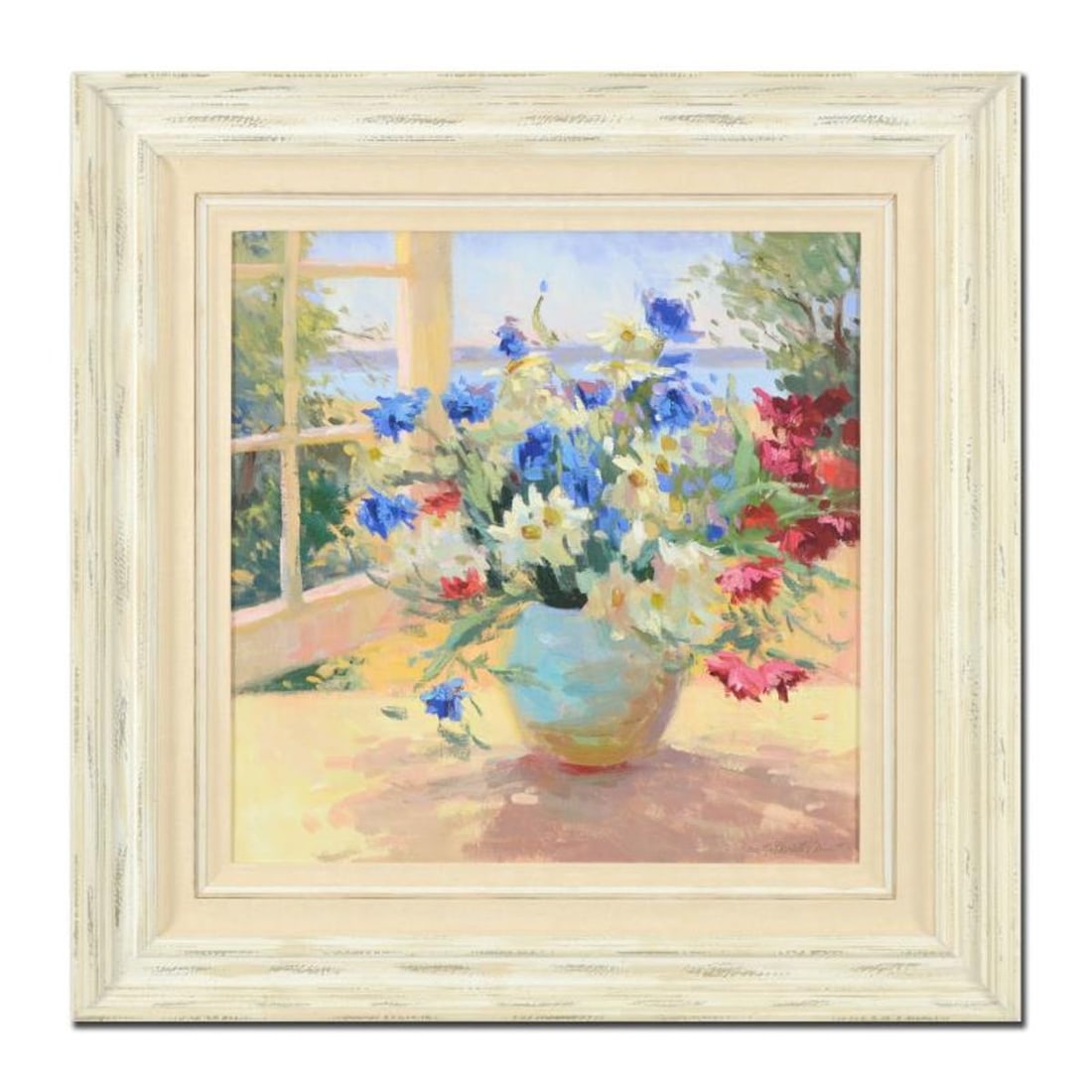 S. Burkett Kaiser, "Daisies & Pansies" Framed Limited Edition on Canvas, AP Numbered 1/5 and Hand: Daisies & Pansies is a limited edition giclee on canvas by S. Burkett Kaiser, AP numbered 1/5 and hand signed by the artist. This piece comes framed. Includes Letter of Authenticity. Measures approx. 