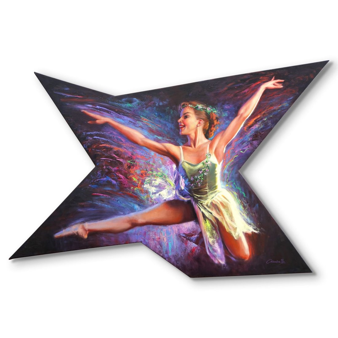 Wil Cormier- Original Oil on Canvas "Dancer in Motion": Artist: Wil Cormier. Medium: Original Oil on Canvas. Title: Dancer in Motion. Size: 34" x 46". Signature: Hand signed. Certificate of Authenticity: Is included. Reference#: 69276.