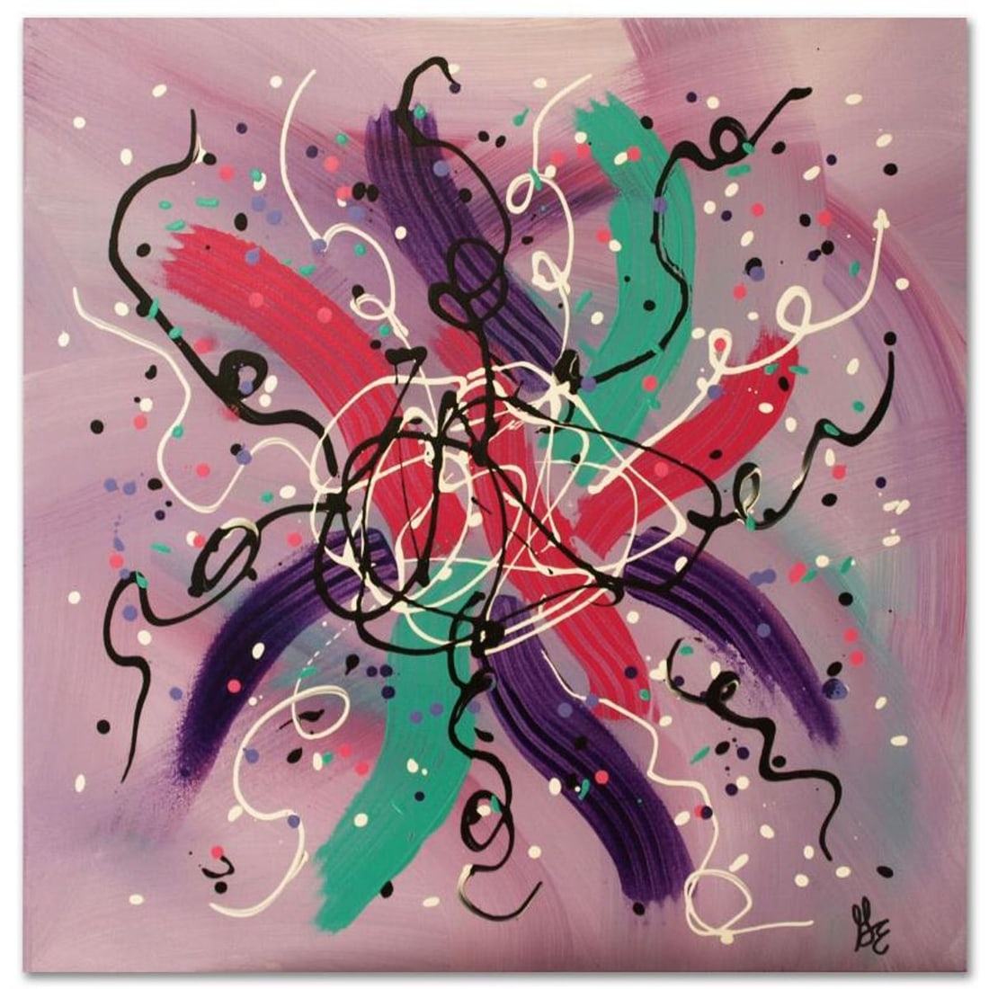 George Marlowe (d. 2026), "Joyous" Original Acrylic Painting on Canvas, Hand Signed with Letter of: Joyous is an original acrylic painting on stretched canvas by George Marlowe, hand signed by the artist. Includes Letter of Authenticity. Measures approx. 24" x 24" (image).