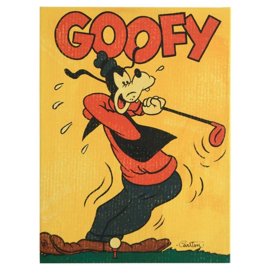 Trevor Carlton, "Goof Ball" Limited Edition Proof on Canvas from Disney Fine Art, Numbered and Hand: Goof Ball is limited edition proof giclee on canvas by Trevor Carlton, numbered and hand signed by the artist. This piece is licensed by Disney Fine Art. Includes Letter of Authenticity. Measures appr