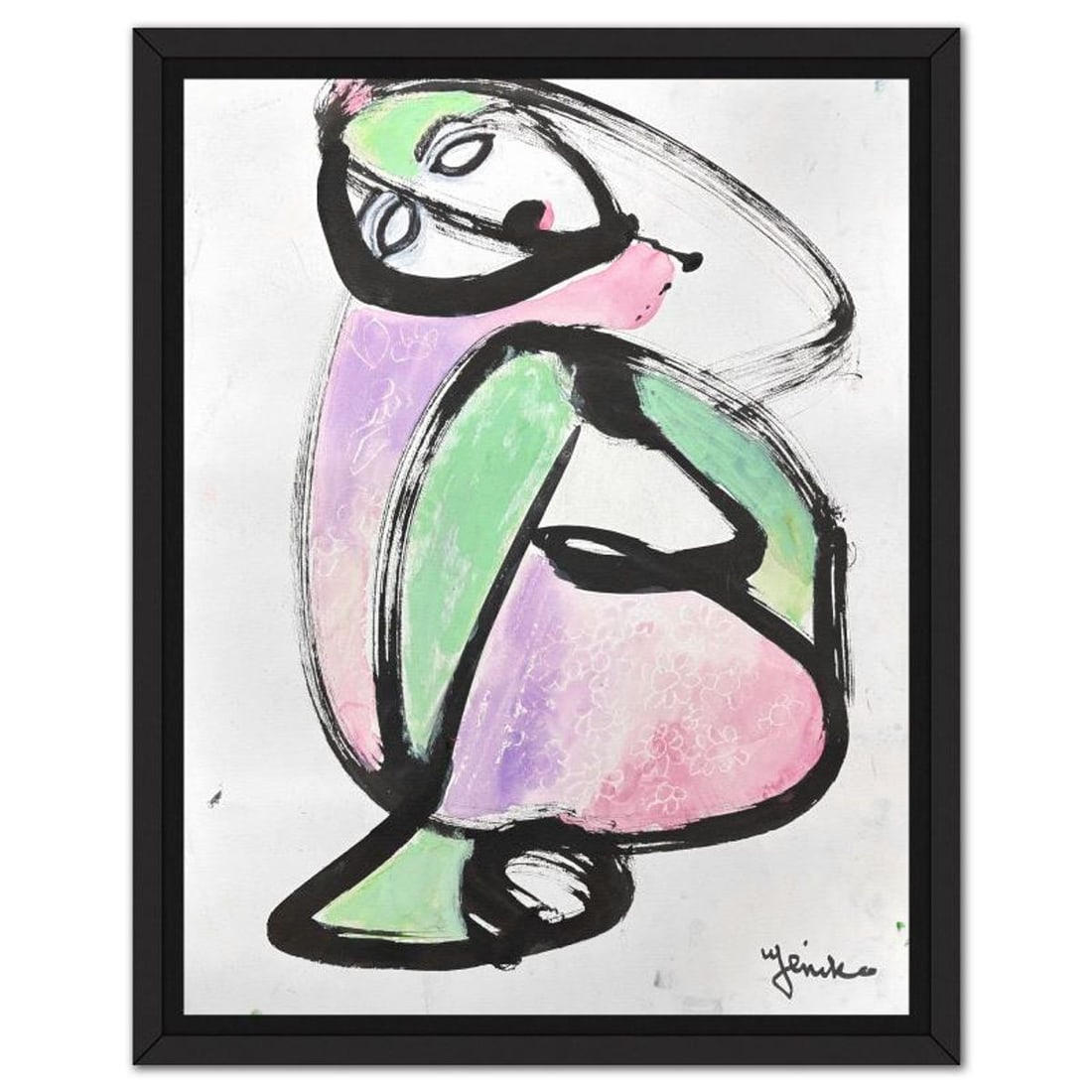 Jenik Cook, Framed Hand Signed Original Painting with Letter of Authenticity.: This is an original acrylic painting on paper by Jenik Cook. Hand signed by the artist, it includes Letter of Authenticity. This piece comes from the artist's personal collection. Measures approximate