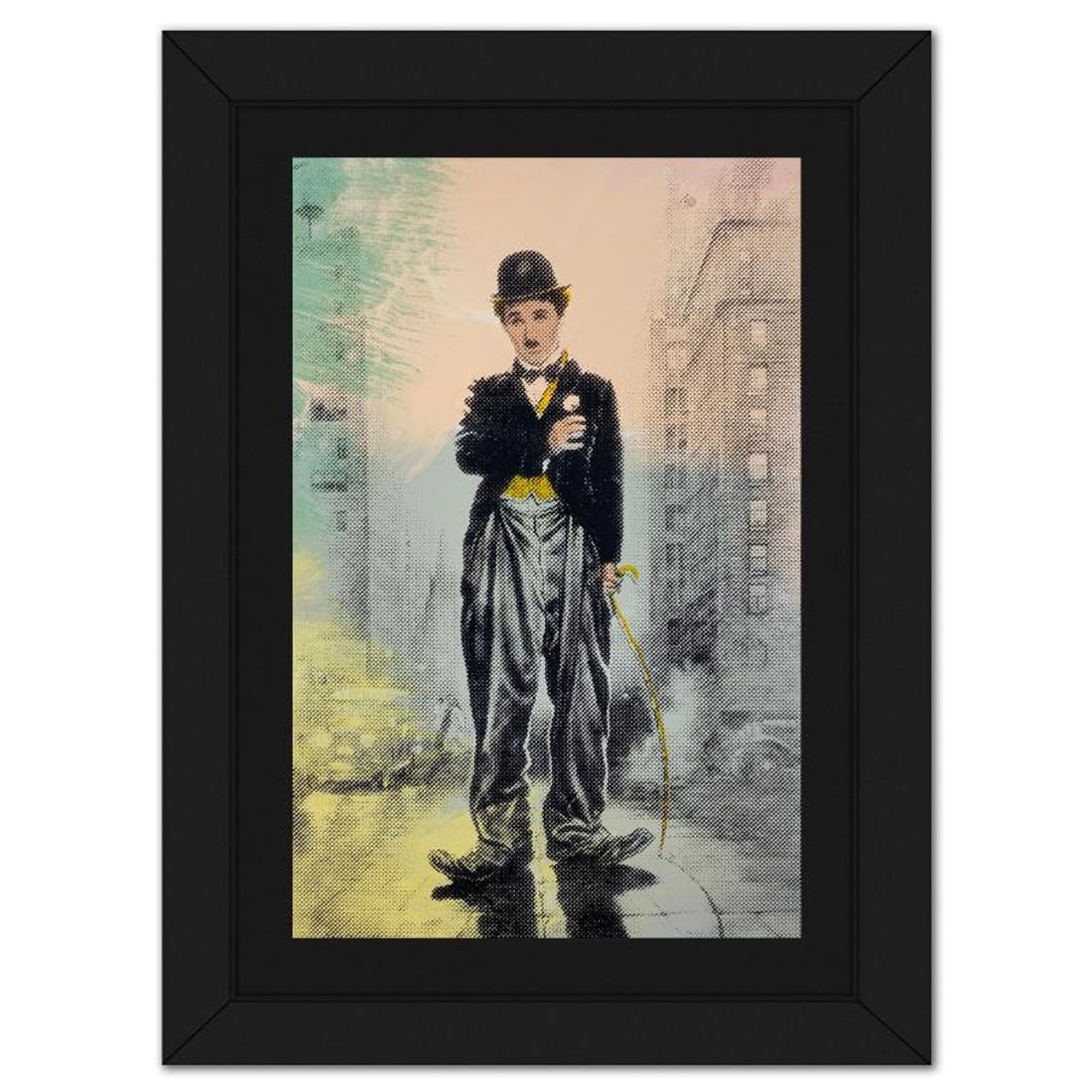 Steve Kaufman (1960-2010), "Charlie Chaplin I" Framed Hand Embellished Limited Edition Silscreen, (1 of 2)