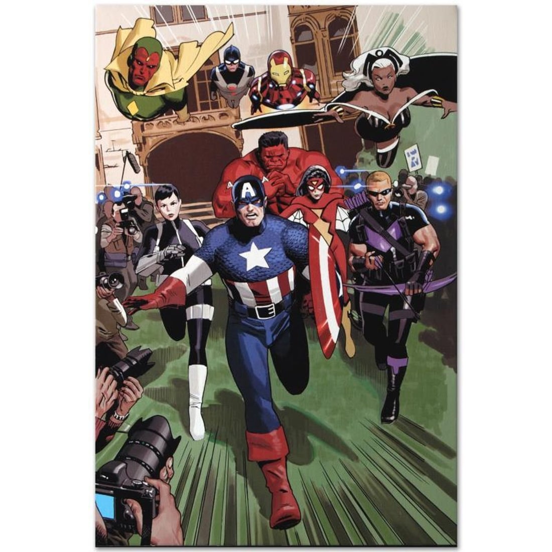 Marvel Comics "Magneto: Not a Hero #2" Numbered Limited Edition Giclee on Canvas by Daniel Acuna: A piece of comic book history, this limited edition, from original art by Daniel Acuna, depicts the heroic Captain America. Spanish artist Daniel Acuna cites artists like Jack Kirby and Simon Bisley a