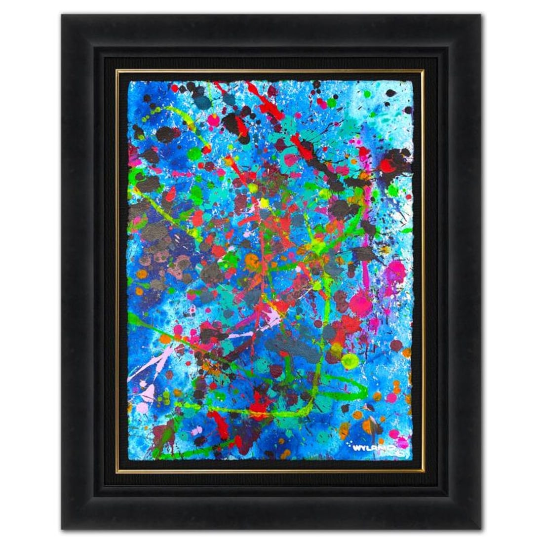 Wyland, "Untitled Abstract" Framed Original Painting on Paper, Hand Signed with Letter of: This is an original watercolor painting on paper by Wyland, hand signed by the artist. This piece comes custom framed. Includes Letter of Authenticity. Measures approximately 38.5" x 31" x (framed), 3