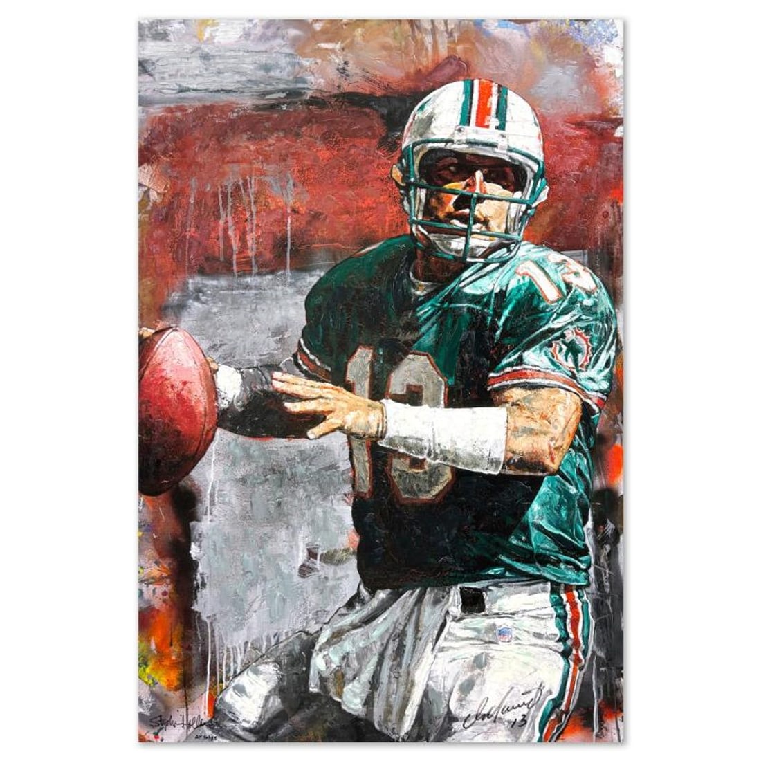 Stephen Holland, "Dan Marino" Hand Enhanced Limited Edition Serigraph on Canvas, AP Numbered 16/23 (1 of 4)