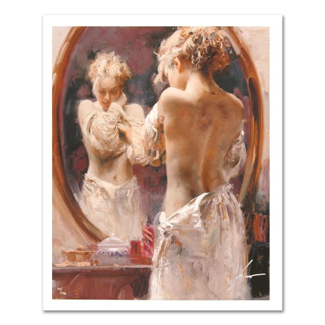 Pino (1939-2010), "Contemplation" Hand Signed Limited Edition on Canvas with Certificate of (1 of 1)