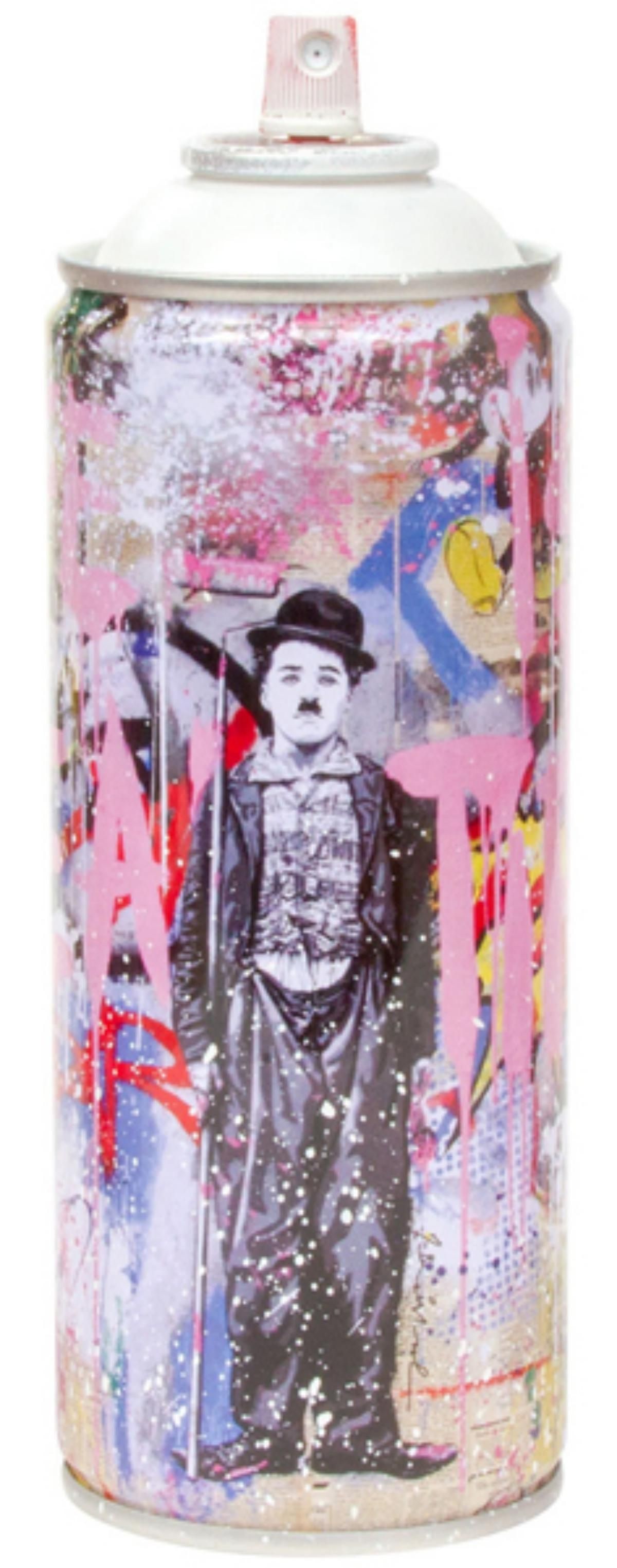 Mr. Brainwash- SPRAY CAN "GOLD RUSH, 2020": Artist: Mr. Brainwash. Medium: SPRAY CAN. Title: GOLD RUSH, 2020. Size: 7.5" x 2.5". Signature: Numbered and dated. Additional: Cans Include Case. Reference#: 14482.