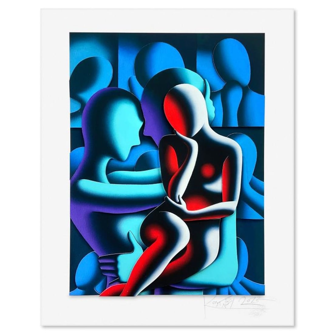 Mark Kostabi, "Contemplation Memory" Limited Edition 3D Construction, Numbered and Hand Signed with: Contemplation Memory is a limited edition 3D construction on paper by Mark Kostabi, hand signed by the artist. Includes Letter of Authenticity. Measures approx. 24" x 19.5" (with border). Reference#: 