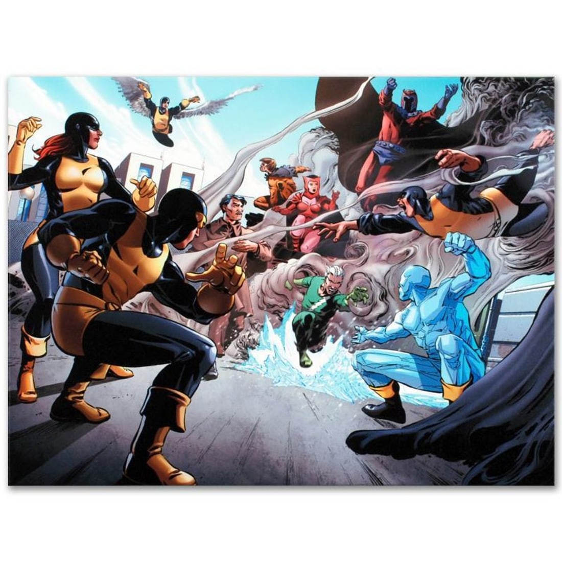 Marvel Comics "X-Men Giant-Size #1" Numbered Limited Edition Giclee on Canvas by Paco Medina with: A piece of comic book history, this limited edition, from original art by Paco Medina, Cyclops, Marvel Girl, Angel, Quicksilver, Iceman, Beast, Scarlet Witch, Magneto, Toad, and Mastermind. Paco Medin