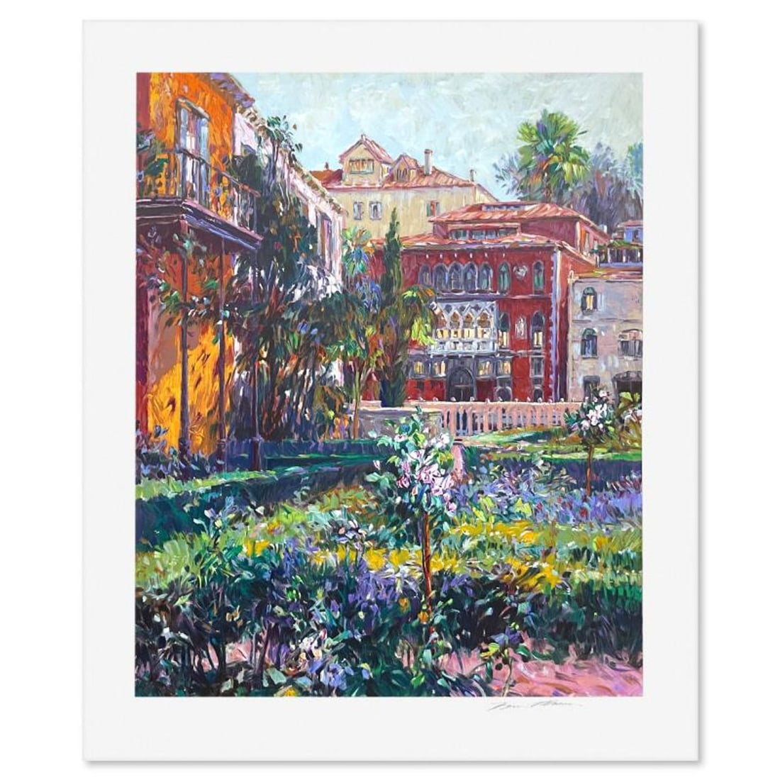 Henri Plisson (1933-2006), "Venetian Summer" Limited Edition Serigraph, Numbered and Hand Signed: Venetian Summer is a limited edition serigraph on paper by Henri Plisson (1933-2006), numbered and hand signed by the artist. Includes Letter of Authenticity. Measures approx. 35.5" x 29" (border), 30