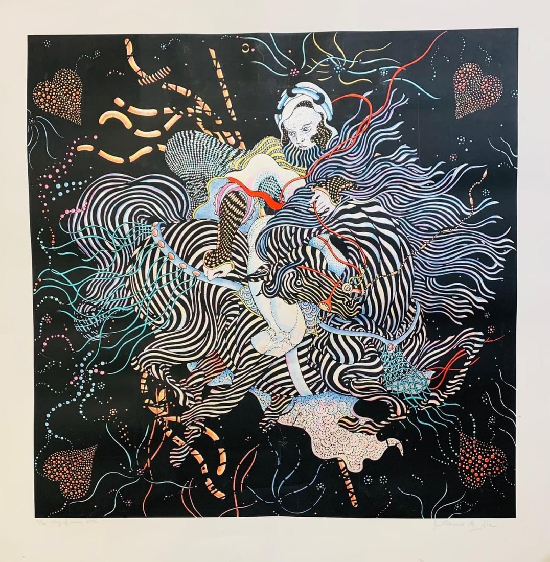 Guillaume Azoulay- serigraph on paper "King of Hearts": Artist: Guillaume Azoulay. Medium: serigraph on paper. Title: King of Hearts. Size: 40" x 40". Signature: Hand signed and numbered. Reference#: 28036.