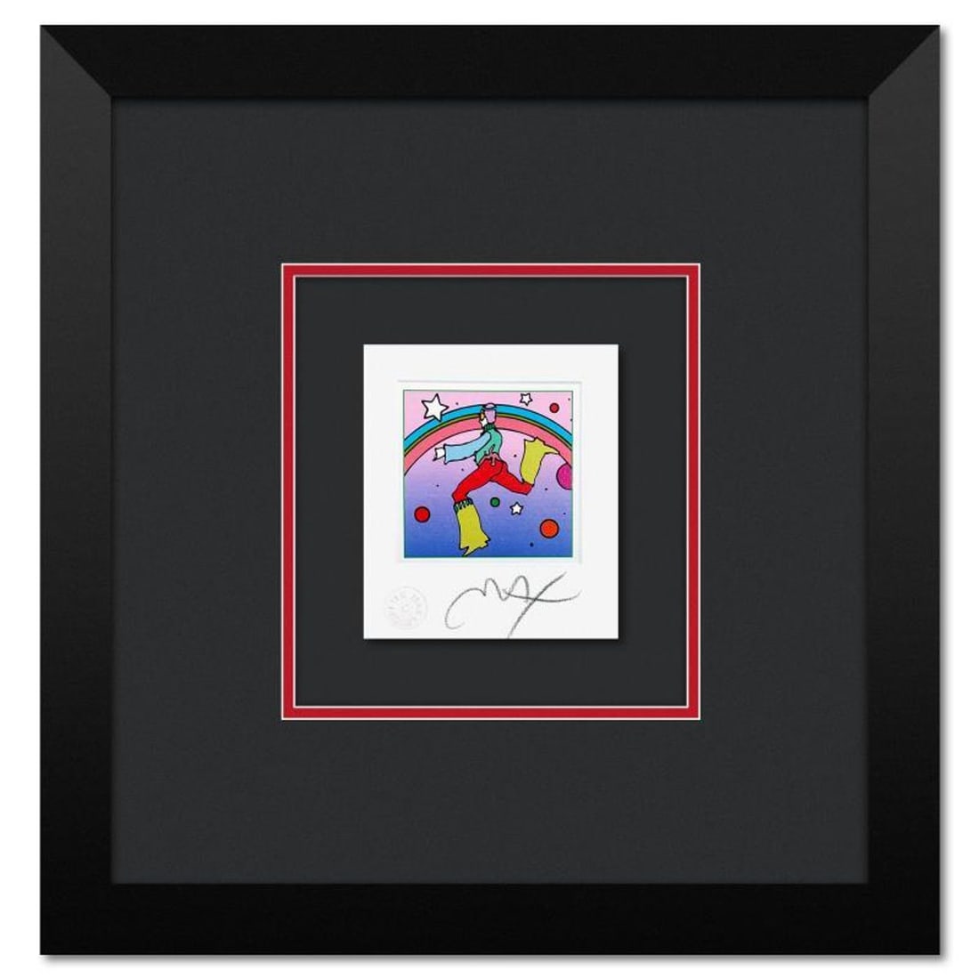 Peter Max, "Cosmic Jumper Detail I" Framed Limited Edition Lithograph, Numbered and Hand Signed with: Cosmic Jumper Detail I is a limited edition lithograph on paper by Peter Max, numbered and hand signed by the artist. This piece comes framed. Includes Certificate of Authenticity from Peter Max Studi