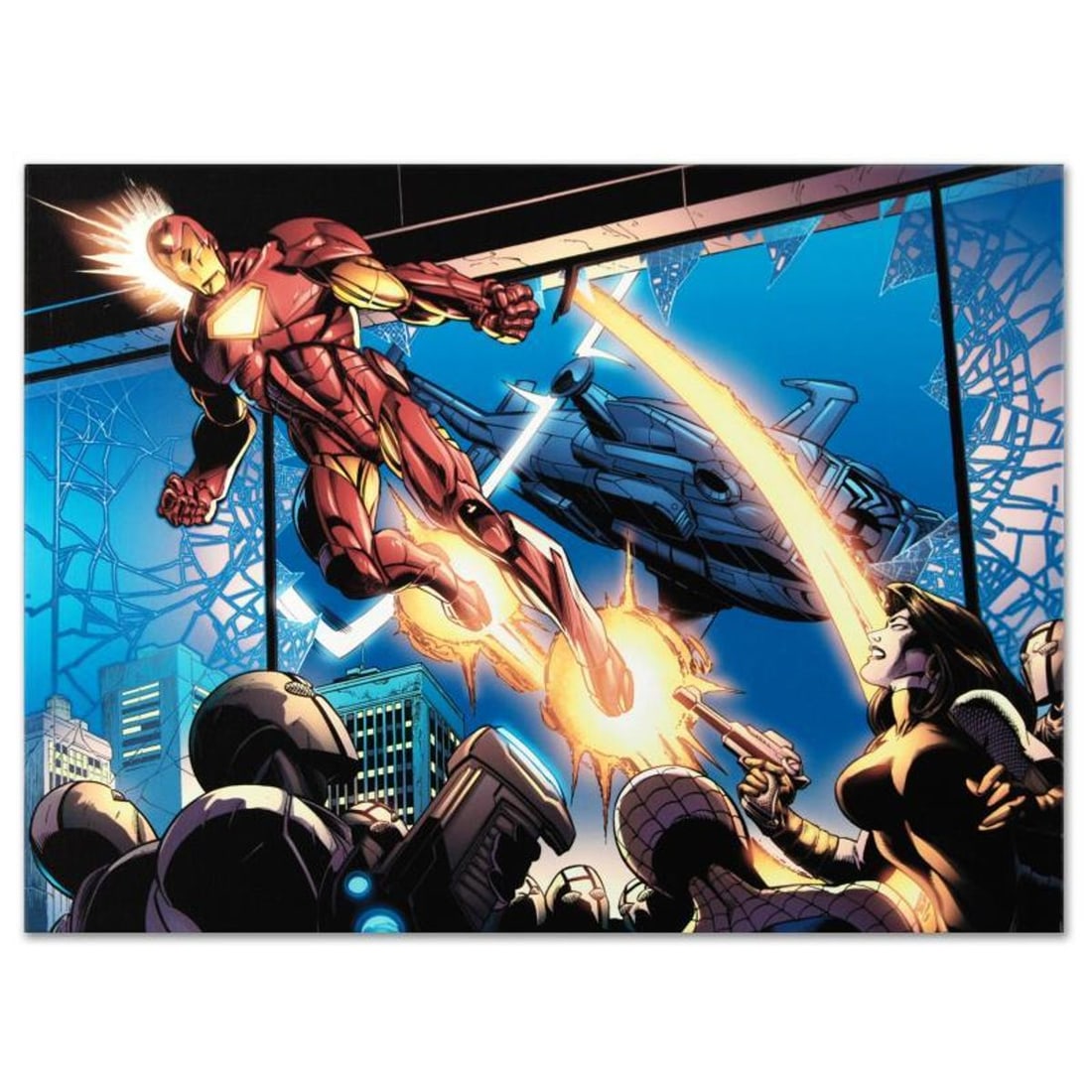 Marvel Comics "Ultimatum: Spider-Man Requiem #1" Numbered Limited Edition Giclee on Canvas by Mark: A piece of comic book history, this limited edition, from original art by Mark Bagley, depicts the classic character Iron-Man. Mark Bagley got his start by winning Marvel's Try-Out contest, for which 