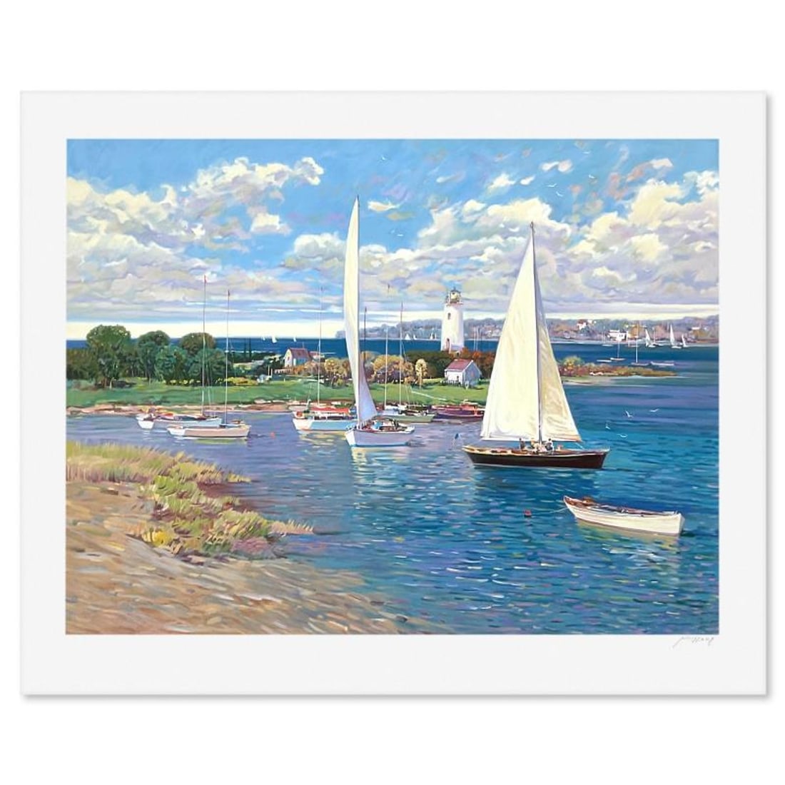 Ming Feng, "Lighthouse Point" Limited Edition Printer's Proof Serigraph, Numbered and Hand Signed (1 of 2)