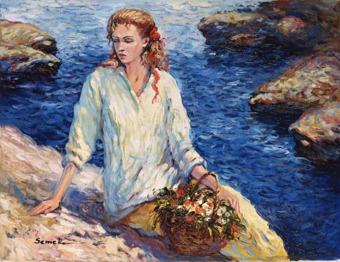 Igor Semeko- Original Giclee on Canvas "High Tide": Artist: Igor Semeko. Medium: Original Giclee on Canvas. Title: High Tide. Size: 24" x 30". Signature: Hand Signed by the Artist. Certificate of Authenticity: From the publisher. Reference#: 20859.