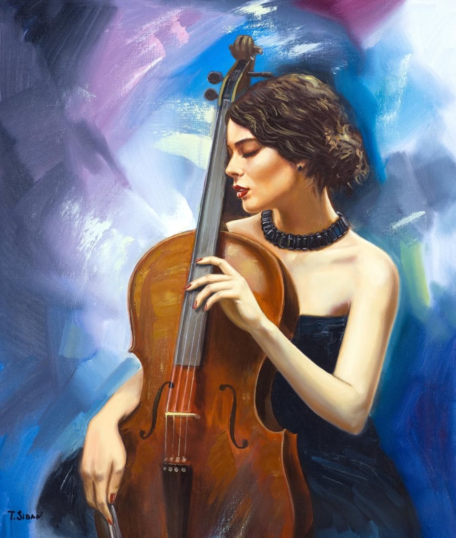 Taras Sidan- Original Giclee on Canvas "Catalina": Artist: Taras Sidan. Medium: Original Giclee on Canvas. Title: Catalina. Size: 24" x 20". Signature: Hand Signed and Numbered by the Artist. Certificate of Authenticity: From the publisher.
