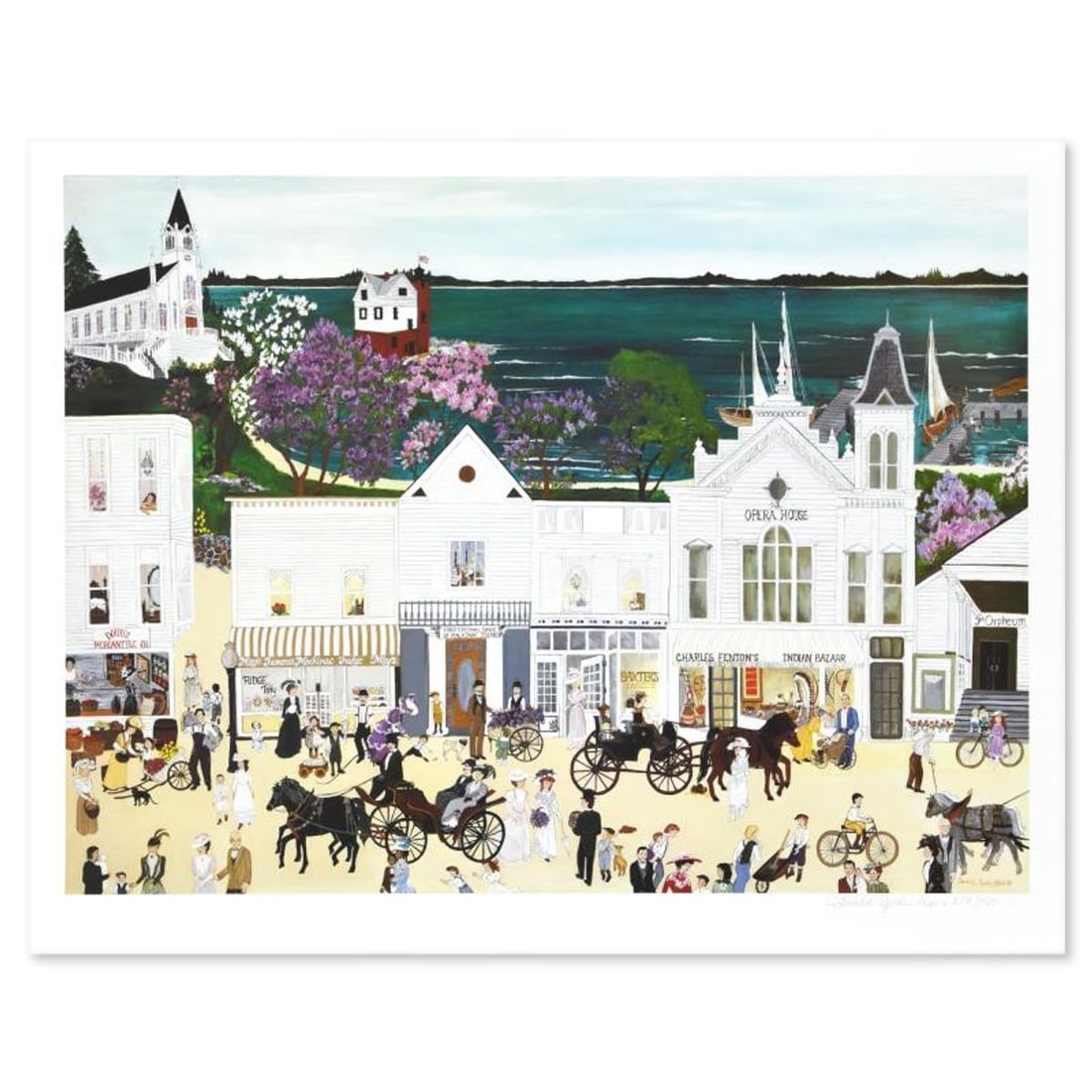 Deneille Spohn Moes, "Opera House" Limited Edition Serigraph, Numbered and Hand Signed with Letter: Opera House is a limited edition serigraph on paper by Deneille Spohn Moes, numbered and hand signed by the artist. Includes Letter of Authenticity. Measures approx. 28" x 22" (border), 26" x 19" (ima