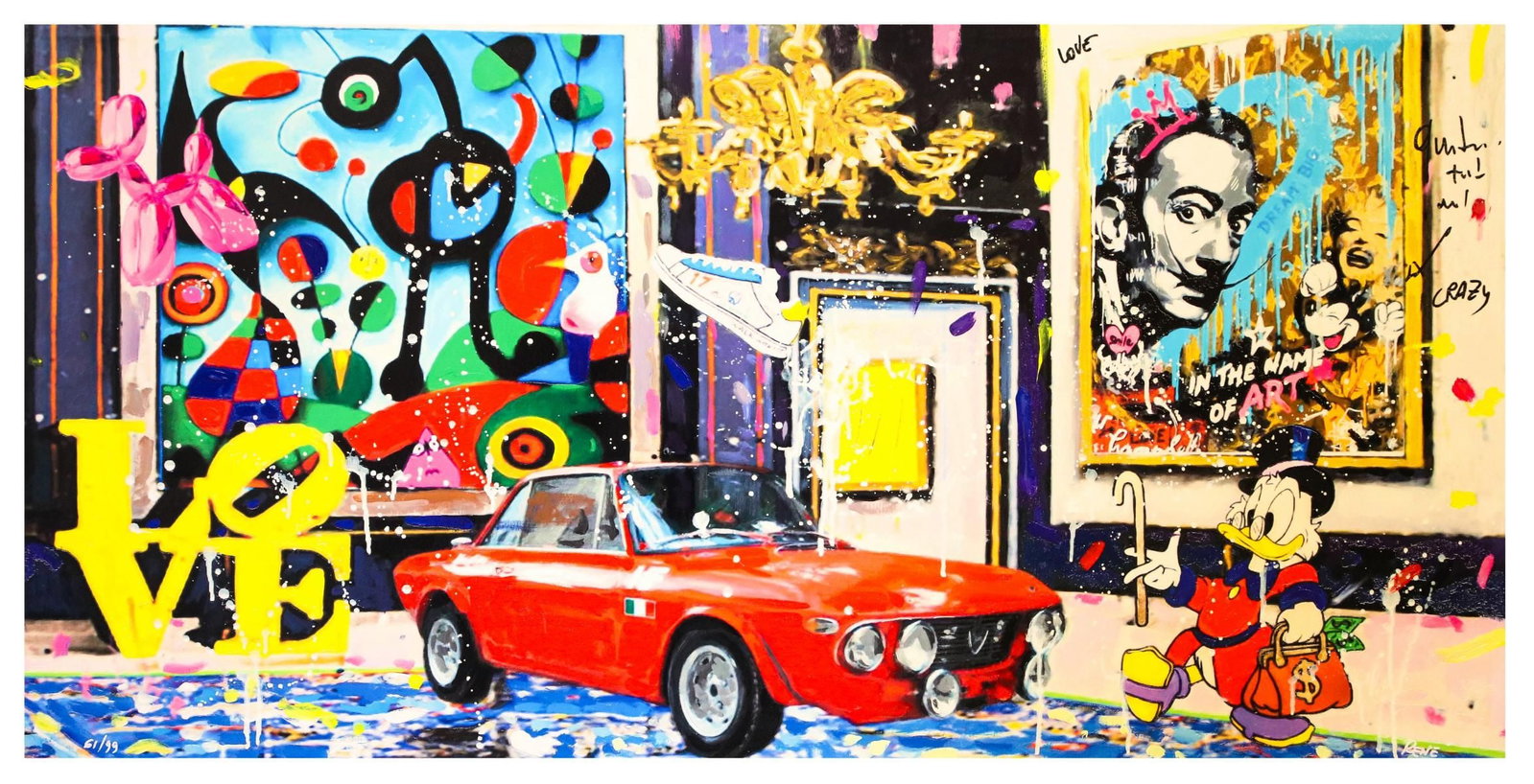 Rene- Silkscreen serigraph "Dream Big": Artist: Rene. Medium: Silkscreen serigraph. Title: Dream Big. Size: 24" x 48". Signature: Hand Signed and Numbered by the Artist. Certificate of Authenticity: Is Included. Reference#: 21556.