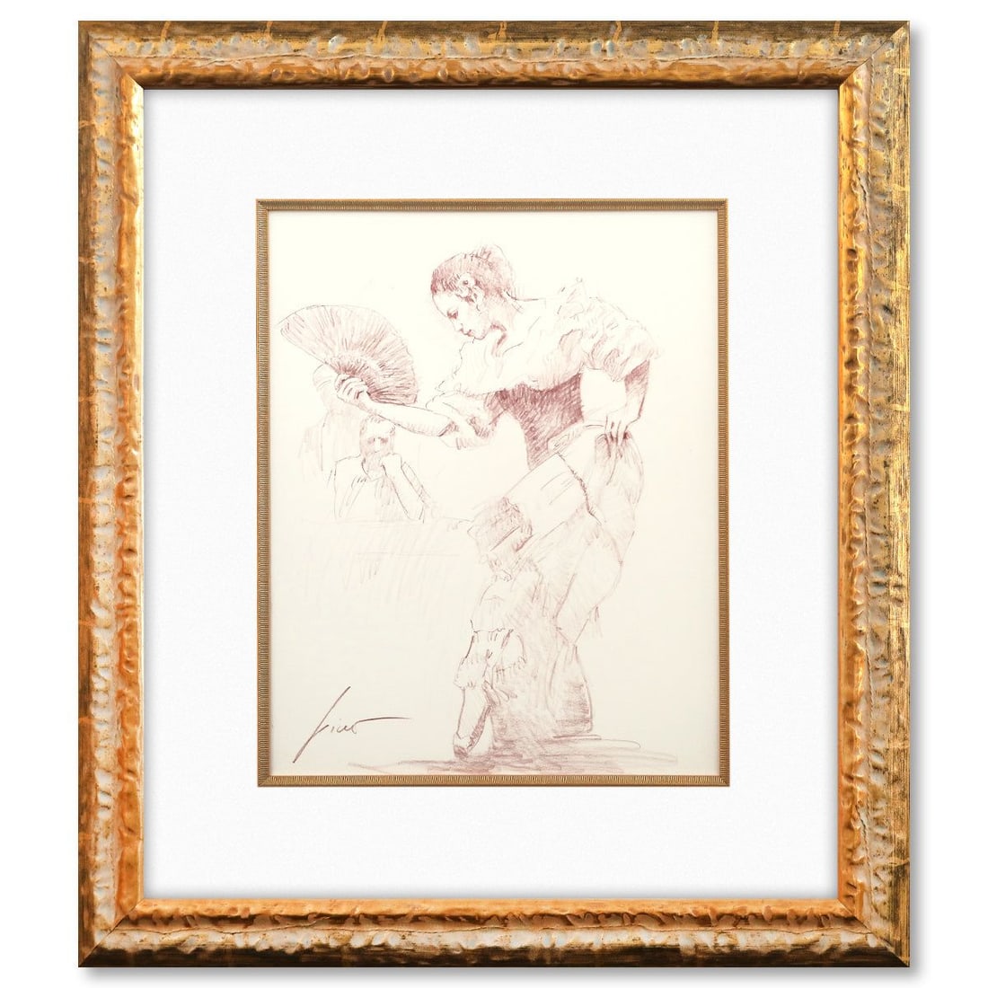 Pino (1939-2010)- Original Drawing on Paper "Untitled": Artist: Pino (1939-2010). Medium: Original Drawing on Paper. Title: Untitled. Size: 20" x 16". Measures approx. 33" x 29" (framed). Signature: Hand signed by the artist. Certificate of Authenticity: I