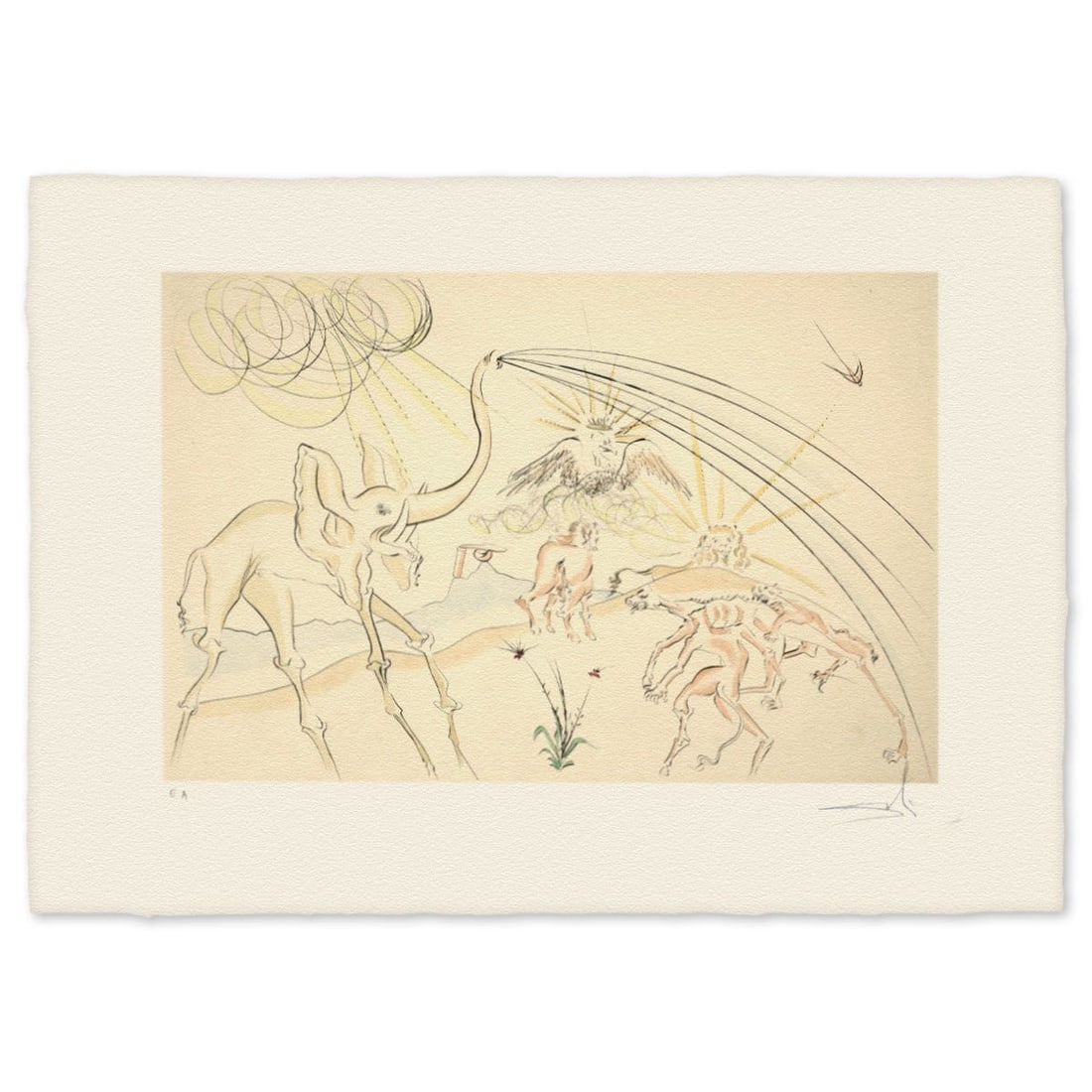Salvador Dali- Etching "The Animals lll with the Plague": Artist: Salvador Dali. Medium: Etching. Title: The Animals lll with the Plague. Size: 22" x 30". Signature: Hand signed and numbered. Reference#: 74741.