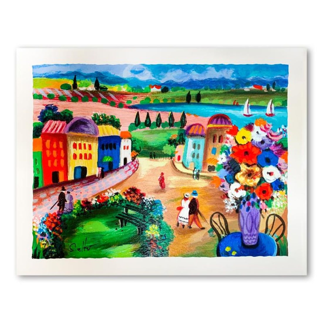 Shlomo Alter (1936-2021), "Spring Day" Hand Signed Limited Edition Serigraph on Paper with Letter of: Spring Day is a limited edition serigraph on paper by Shlomo Alter (1936-2021). It is numbered and hand signed and includes a letter of authenticity. Measures approximately 8.5" x 11" (image). Referen