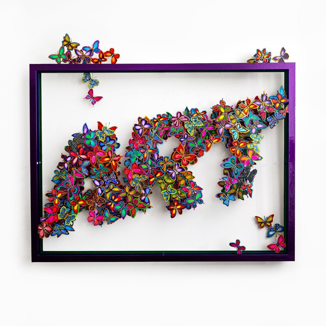 Patricia Govezensky- Original Painting on Cutout Steel "Contemporary ART": Artist: Patricia Govezensky. Medium: Original Painting on Cutout Steel. Title: Contemporary ART. Size: 27" x 31.5". Signature: Hand Signed by the artist. Certificate of Authenticity: From the publishe