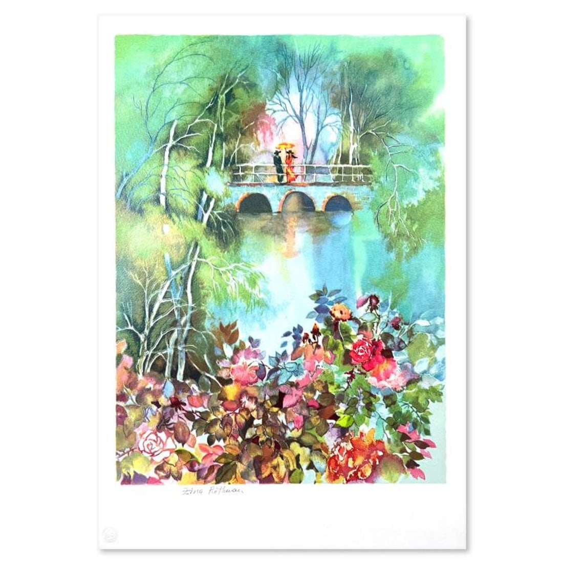 Zina Roitman, Limited Edition Serigraph, Hand Signed and Numbered, Letter of Authenticity.: This is a limited edition serigraph on paper by Zina Roitman. The piece comes hand signed by the artist, numbered, and with a letter of authenticity. Measures approximately 18.5" x 13.5". Reference#: 