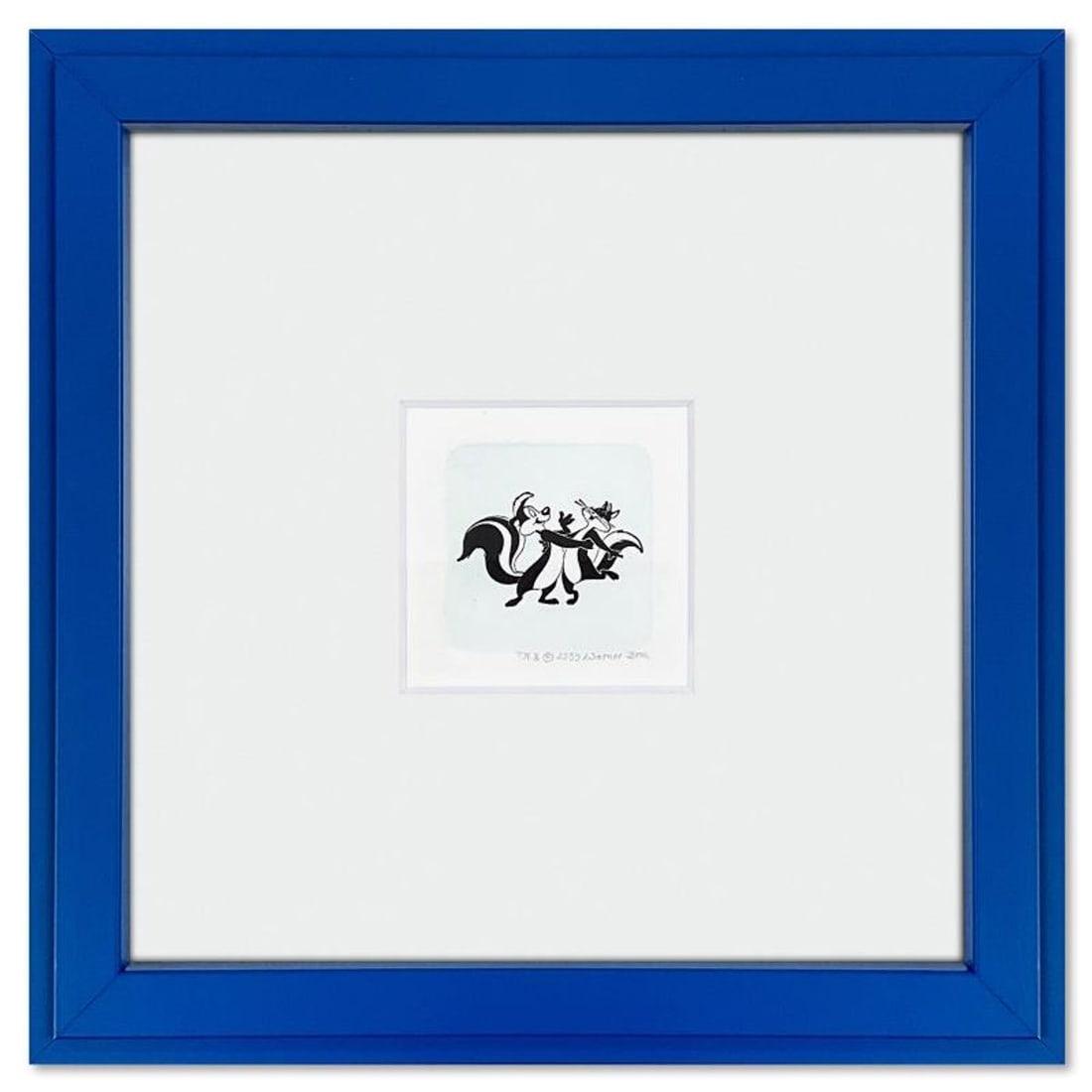 Pepe Le Pew & Penelope Pussycat Framed Limited Edition Etching with Hand Tinted Color from Warner (1 of 1)