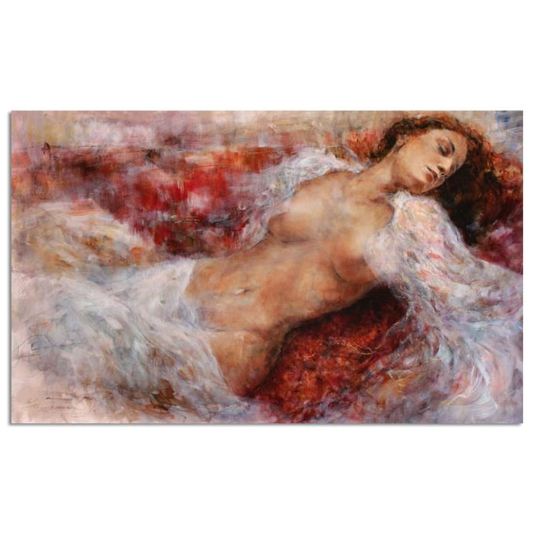 Gary Benfield, "Red Chase" Limited Edition on Canvas with Goldleaf Accents, Numbered and Hand Signed (1 of 1)