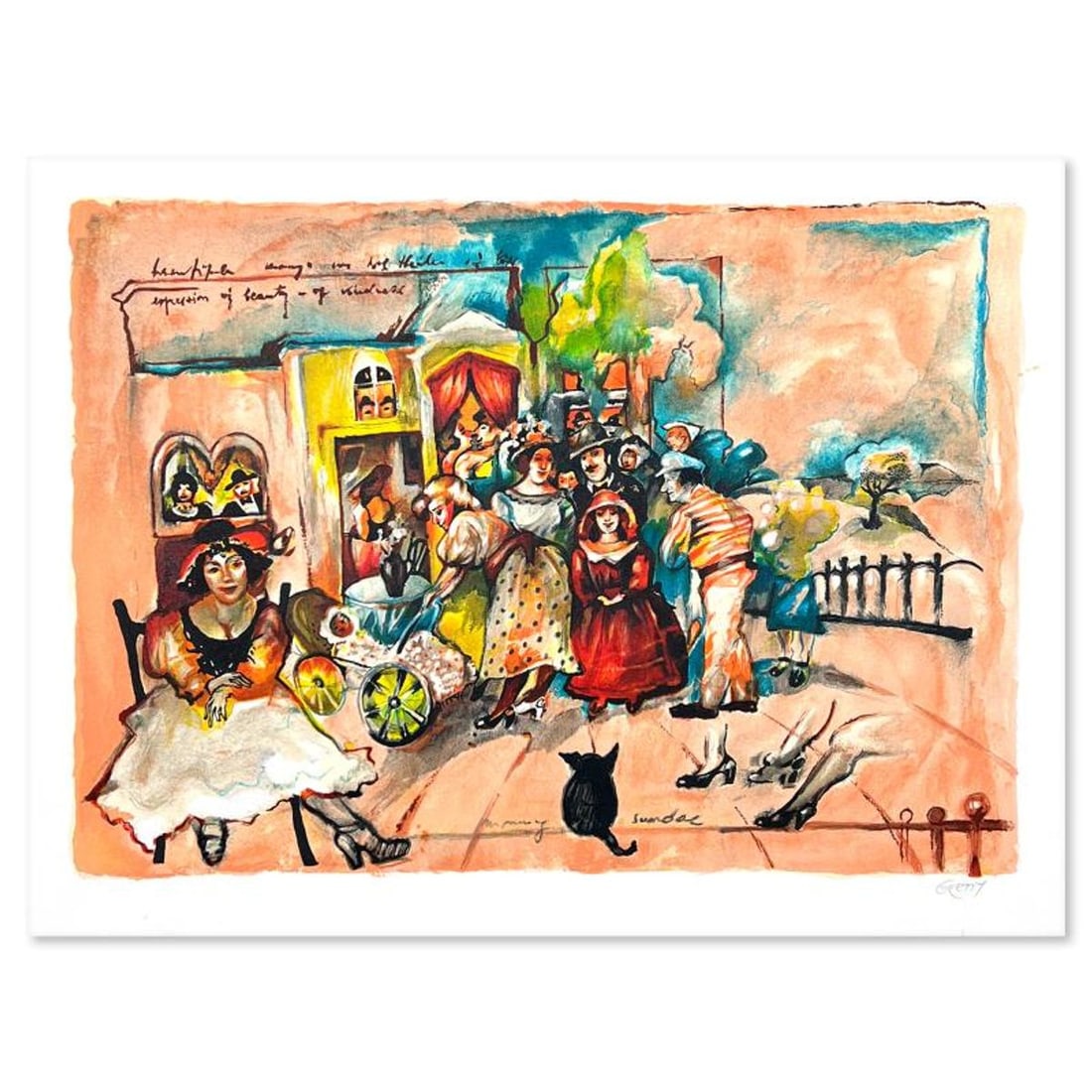 Gretty Rubinstein, Hand Signed, Numbered Limited Edition with Letter of Authenticity.: This is a limited edition on paper by Gretty Rubinstein. The piece comes hand signed by the artist, numbered, and with a letter of authenticity. Measures approximately 12" x 17.5". Reference#: 93460.