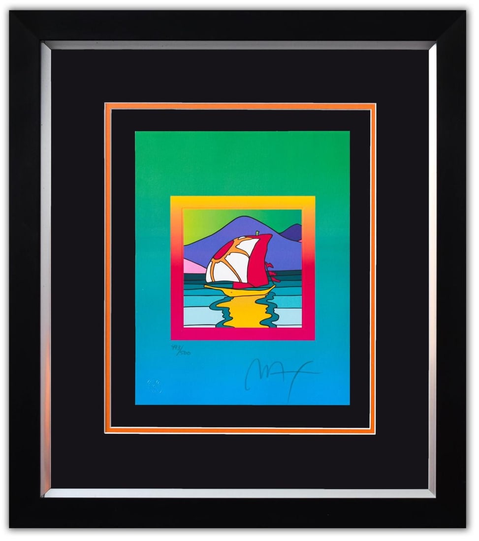 Peter Max- Original Lithograph "Sailboat East on Blends" (1 of 4)
