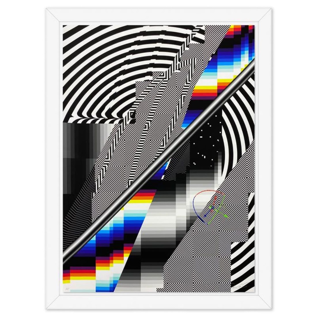 Felipe Pantone, "Optichromie 112p" Framed Limited Edition Artist Proof, Hand Signed with Letter of: Optichromie 112p is a limited edition giclee Artist Proof on paper, hand signed by the artist. This piece is custom framed. Includes Letter of Authenticity. Measures approx. 33.5" x 23.5" (frame),