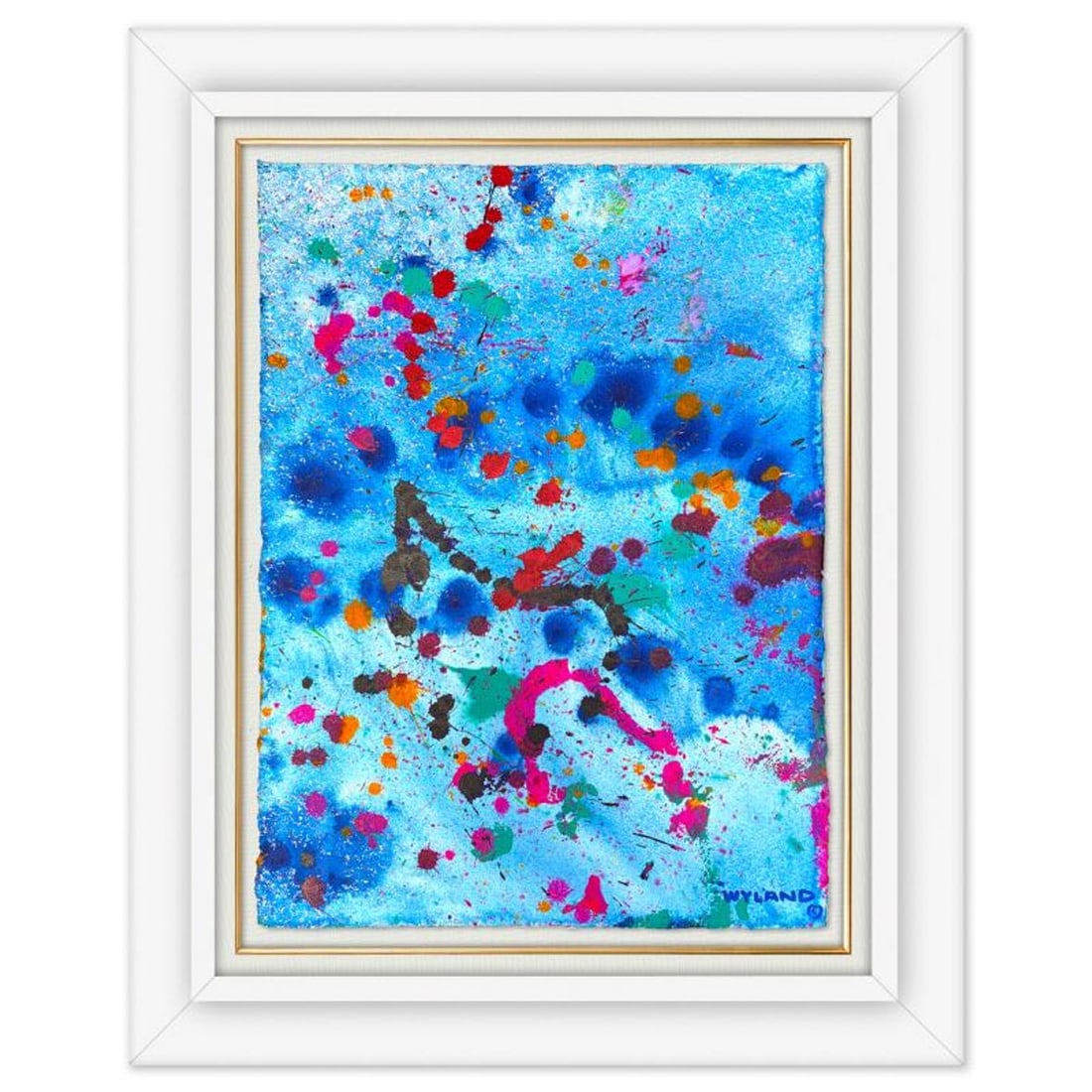 Wyland, "Untitled Abstract" Framed Original Painting on Paper, Hand Signed with Letter of: This is an original watercolor painting on paper by Wyland, hand signed by the artist. This piece comes custom framed. Includes Letter of Authenticity. Measures approximately 38.5" x 31" x (framed),