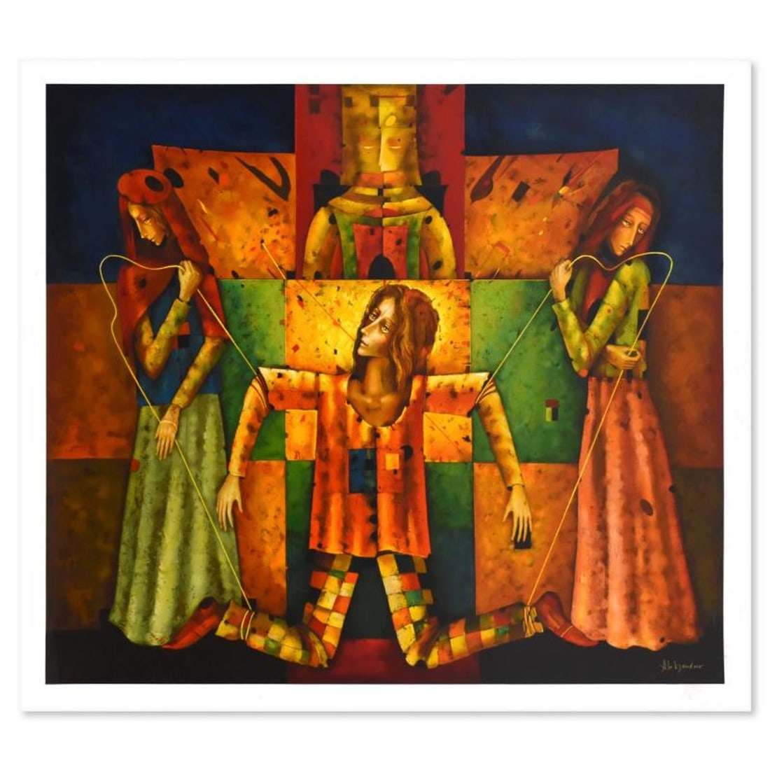 Mihail Aleksandrov, "The Prisoner" Limited Edition Serigraph (54" x 48"), Numbered and Hand Signed: The Prisoner is a limited edition serigraph on paper by Mihail Aleksandrov, numbered and hand signed by the artist. Includes Letter of Authenticity. Measures approx. 54" x 48" (border), 49.5" x 44" (i