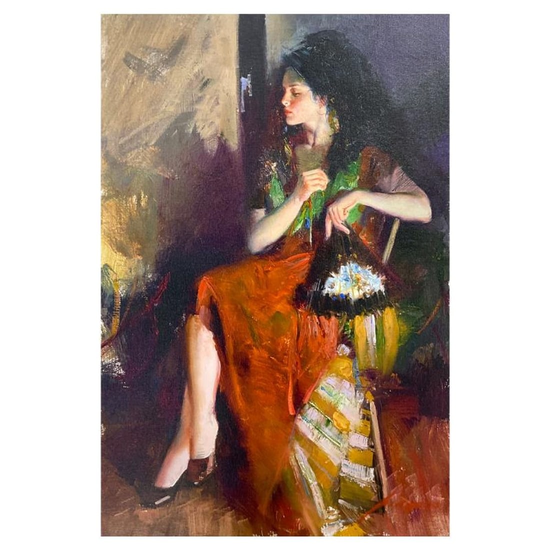 Pino (1939-2010) "Spanish Beauty" Hand Embellished Limited Edition on Canvas, Numbered and Hand: Spanish Beauty is an hand embellished limited edition giclee on canvas by Pino (1939-2010), numbered and hand signed by the artist. Includes Certificate of Authenticity. Measures approx. 24" x 16"
