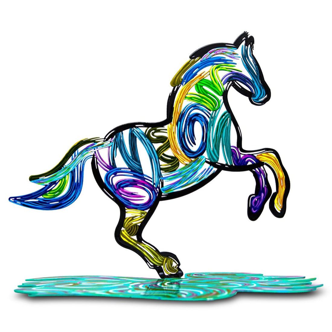 Patricia Govezensky- Original Free Standing Sculpture "Spirit in Motion": Artist: Patricia Govezensky. Medium: Original Free Standing Sculpture. Title: Spirit in Motion. Size: 14" x 13". Signature: Hand Signed by the artist. Certificate of Authenticity: Is included. Additio
