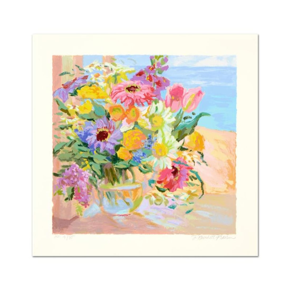 S. Burkett Kaiser, "Potpourri" Limited Edition, Numbered and Hand Signed with Letter of: Potpourri is a limited edition giclee on paper by S. Burkett Kaiser, numbered and hand signed by the artist. Includes Letter of Authenticity. Measures approx. 15" x 15" (border), 12" x 12" (image). Re