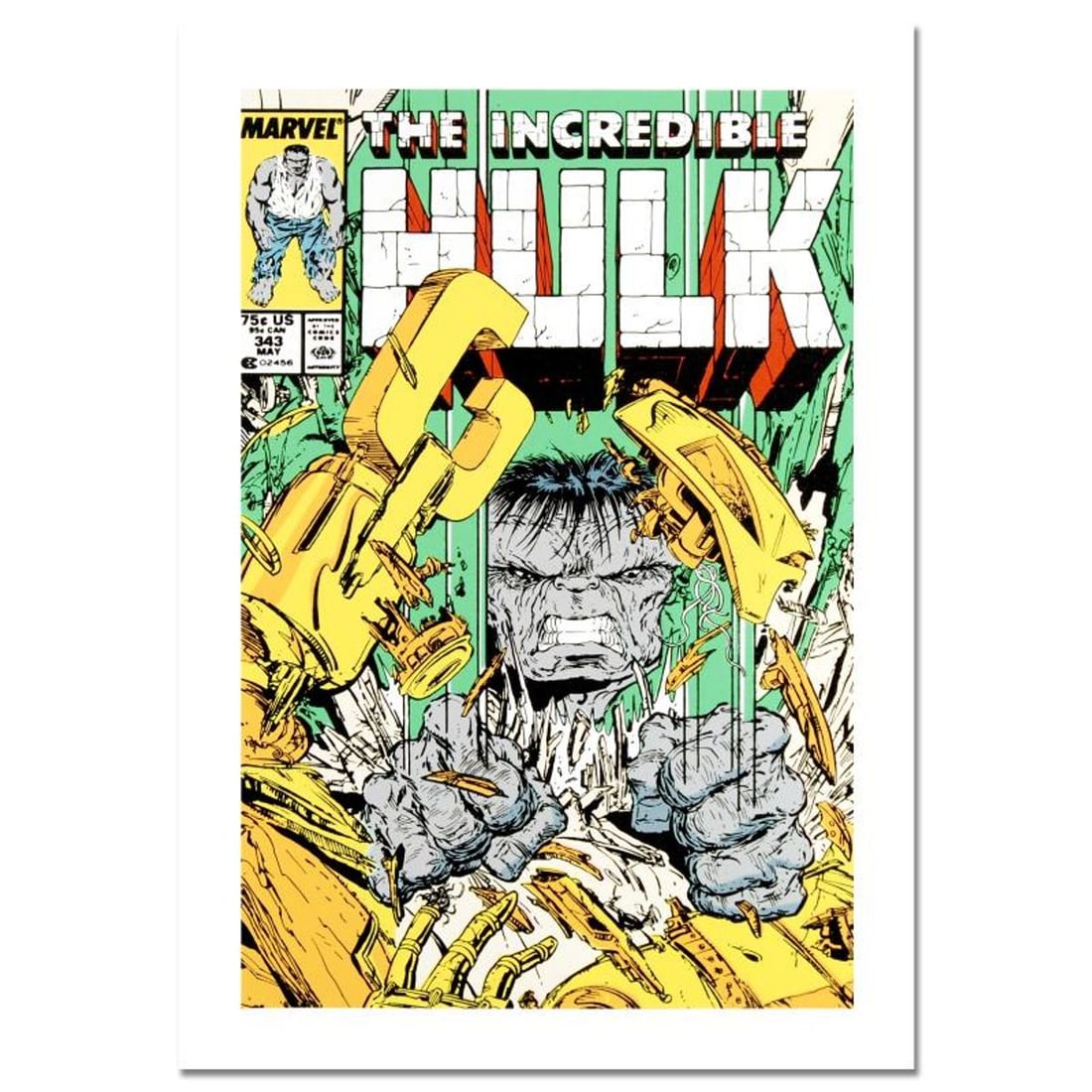 Marvel Comics, "The Incredible Hulk #343" Numbered Limited Edition Canvas by Todd MacFarlane with: A piece of comic book history, this limited edition print, drawn by Todd MacFarlane, recreates a famous cover of the classic Incredible Hulk series. Inarguably one of the most influential artists in c