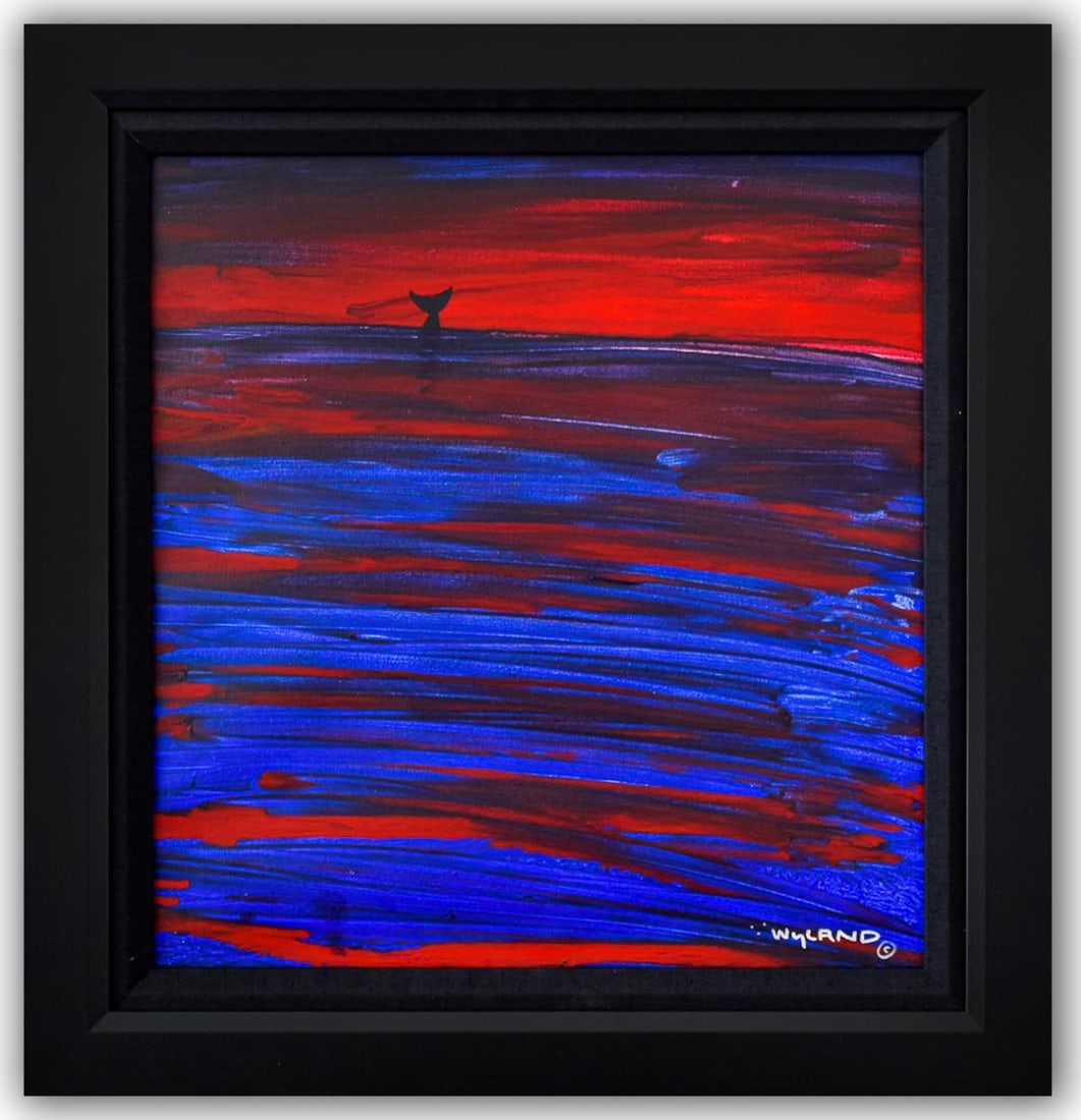 Wyland- Original Painting on Canvas "Fluke": Artist: Wyland. Medium: Original Painting on Canvas. Title: Fluke. Size: 17" x 18". Measures approx. 23" x 24" (framed). Signature: Hand Signed by the artist. Certificate of Authenticity: Is included.