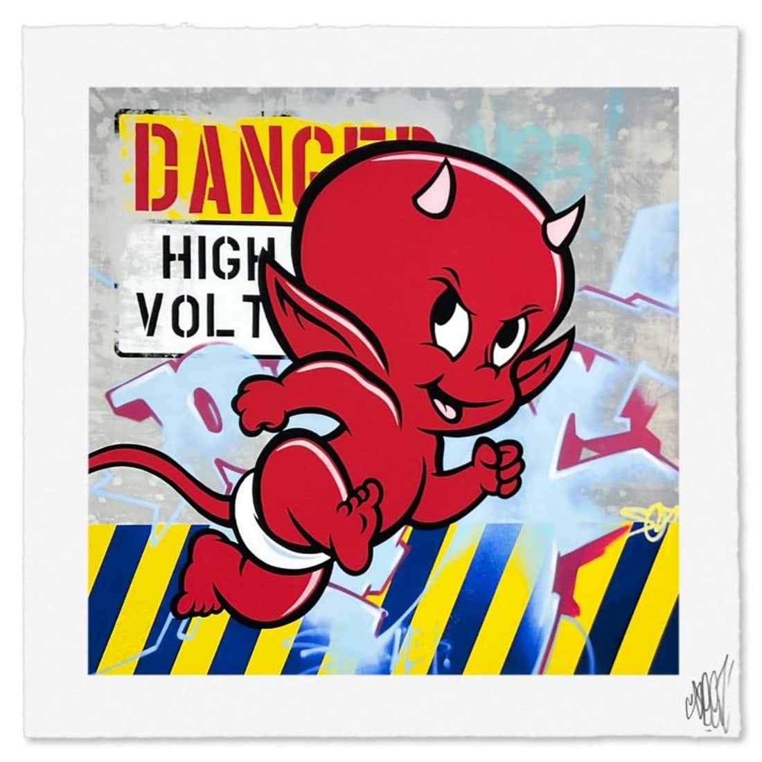 Seen, "Lil Devil" Limited Edition, Numbered and Hand Signed with Letter Authenticity: Lil Devil is a limited edition giclee by Seen, numbered and hand signed by the artist. Includes Letter of Authenticity. Measures approx. 18" x 18" (border), 15" x 15" (image). Reference#: 93556.