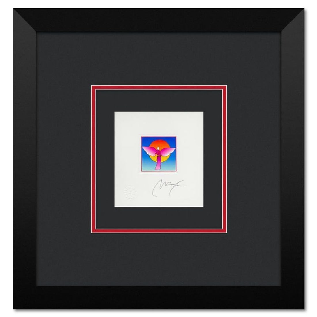 Peter Max, "Angel with Sun Ver II" Framed Limited Edition Lithograph, Numbered and Hand Signed with (1 of 2)