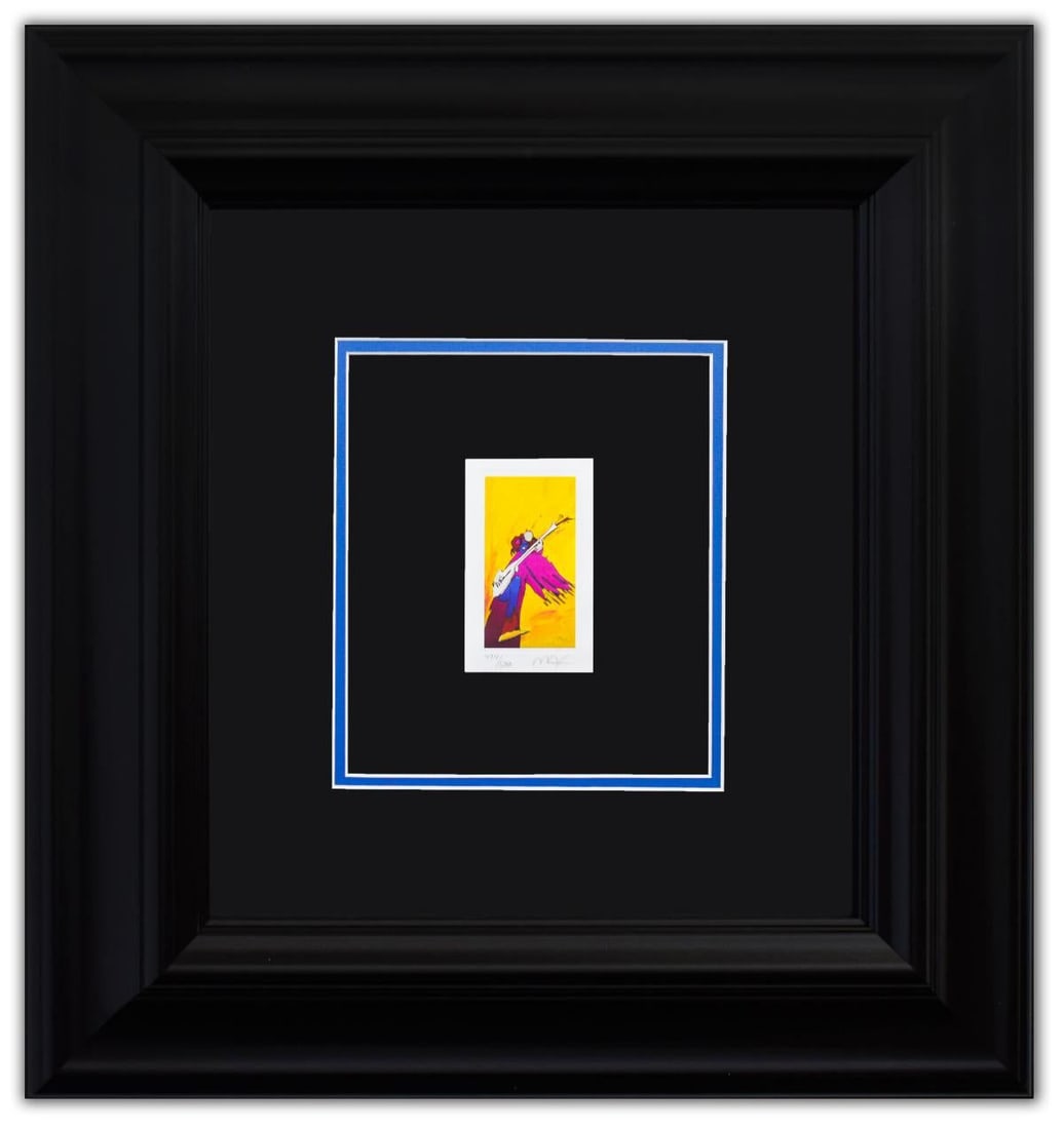 Peter Max- Original Lithograph "Hendrik II": Artist: Peter Max. Medium: Original Lithograph. Title: Hendrik II. Size: 4" x 2.5". Measures approx. 20" x 19.5" (framed). Signature: Hand Signed and Numbered by the artist. Certificate of Authenticit