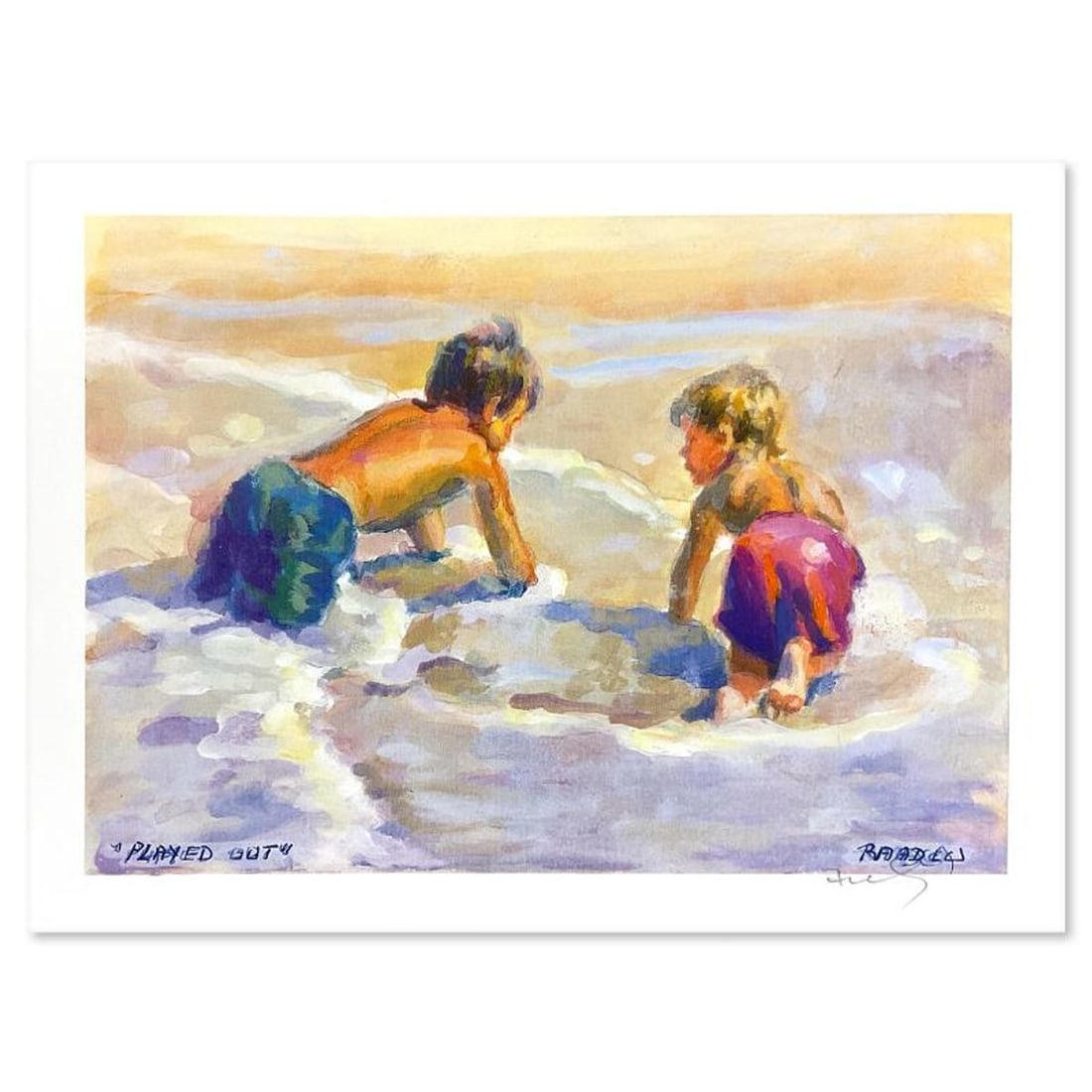 Lucelle Raad, "Played Out" Limited Edition Offset Lithograph, Numbered and Hand Signed and with a: Played Out is a limited edition offset lithograph on paper by Lucelle Raad, numbered and hand signed by the artist. Includes Letter of Authenticity. Measures approx. 8" x 6" (image). Reference#: 93263