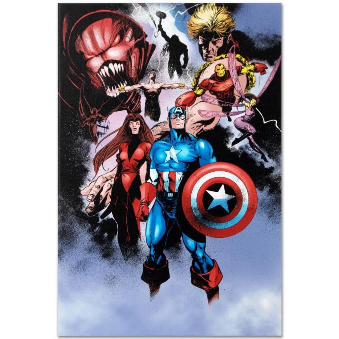 Marvel Comics "Avengers #99 Annual" Numbered Limited Edition Giclee on Canvas by Leonardo Manco with: A piece of comic book history, this limited edition, from original art by Leonardo Manco, depicts Marvel characters such as Captain America, Iron Man, and Wasp. An Argentinian artist, Leonardo Manco i