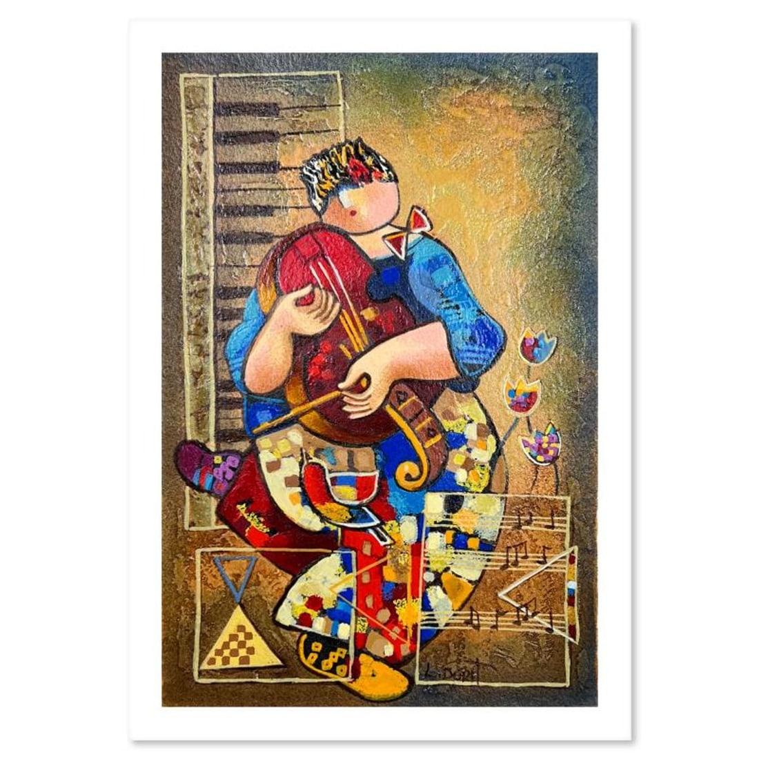 Dorit Levi, "Precious Violin" Limited Edition Serigraph, Hand Signed and Numbered with Letter of (1 of 2)
