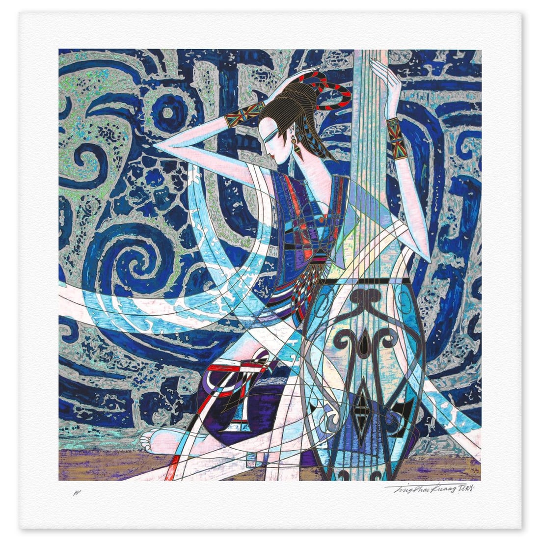 Ting Kuang- Silkscreen "Sun of Phoenix": Artist: Ting Kuang. Medium: Silkscreen. Title: Sun of Phoenix. Size: 24" x 24". Signature: Hand Signed and Numbered. Reference#: 80516.