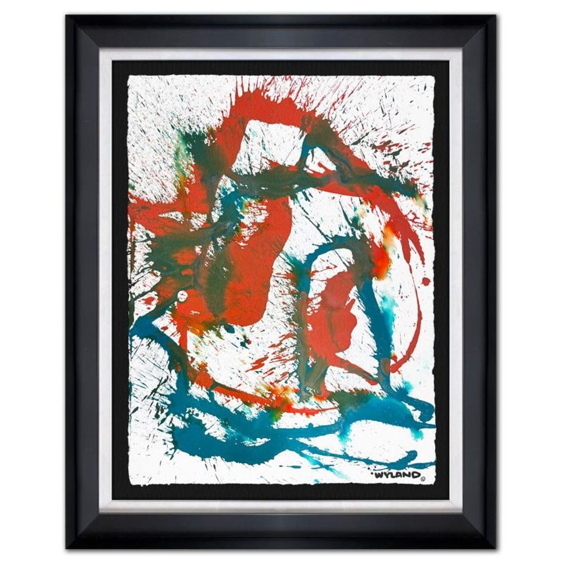 Wyland, "Untitled Abstract" Framed Original Painting on Paper, Hand Signed with Letter of: This is an original watercolor painting on paper by Wyland, hand signed by the artist. This piece comes custom framed. Includes Letter of Authenticity. Measures approximately 38.5" x 31" x (framed), 3