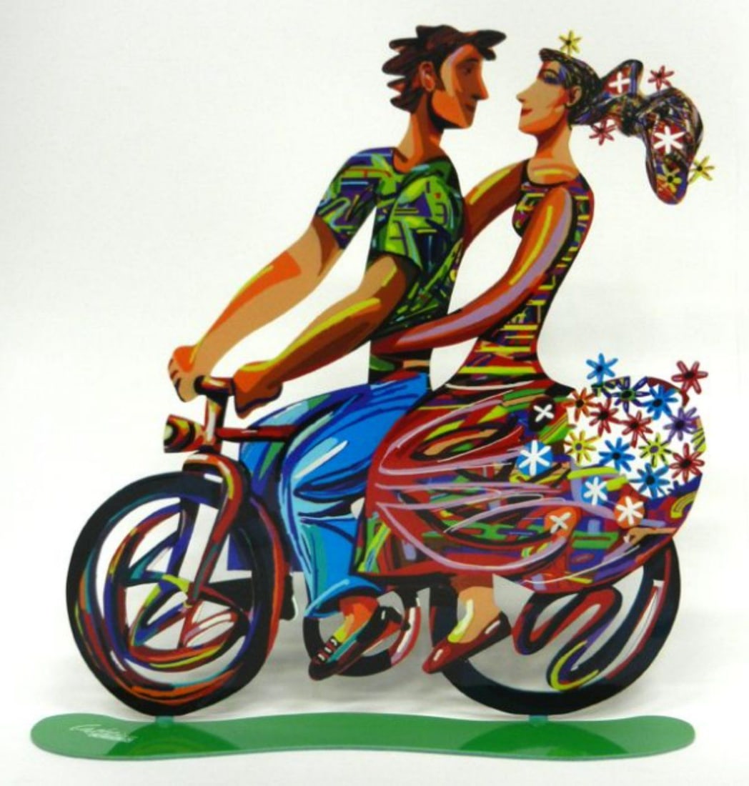 David Gerstein- Free Standing Sculpture "Spring Ride": Artist: David Gerstein. Medium: Free Standing Sculpture. Title: Spring Ride. Size: 14" x 14". Signature: Signed by the artist. Certificate of Authenticity: Is included. Additional: This piece is free 