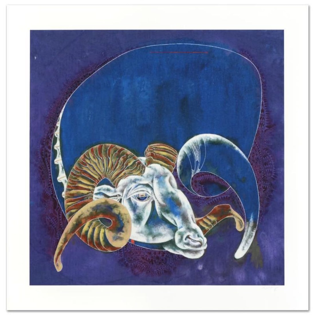 Lu Hong, "Capricorn" Limited Edition Giclee, Numbered and Hand Signed with COA.: The zodiac is a phenomenological study, formed by coordination between 12 specific constellations in space and birth of one specific human being in time, contrasting 12 signs that guide the meditation